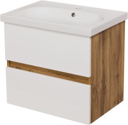 Szafka łazienkowa dąb naturalny 65cm GRACE z umywalką [PRODUKT NIEDOSTĘPNY]