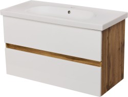 Szafka łazienkowa dąb naturalny 100cm GRACE z umywalką [PRODUKT NIEDOSTĘPNY]