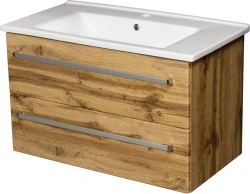 Szafka łazienkowa dąb naturalny 86cm FOKUS CERAMIC z umywalką [PRODUKT NIEDOSTĘPNY]