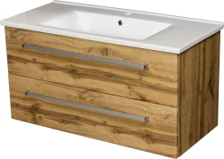 Szafka łazienkowa dąb naturalny 100cm FOKUS CERAMIC z umywalką [PRODUKT NIEDOSTĘPNY]