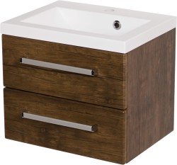 Szafka łazienkowa antyczne drewno 50cm FOKUS z umywalką