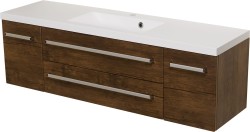 Szafka łazienkowa antyczne drewno 140cm FOKUS z umywalką