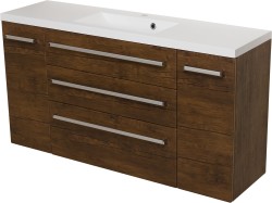 Szafka łazienkowa antyczne drewno 140cm FOKUS z umywalką