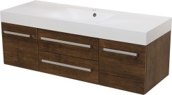 Szafka łazienkowa antyczne drewno 140cm FOKUS z umywalką