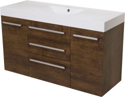 Szafka łazienkowa antyczne drewno 140cm FOKUS z umywalką