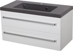 Szafka łazienkowa biała 80cm FOKUS z umywalką antracytową [PRODUKT NIEDOSTĘPNY]