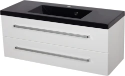 Szafka łazienkowa biała 100cm FOKUS z umywalką czarną [PRODUKT NIEDOSTĘPNY]