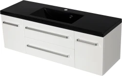 Szafka łazienkowa biała 120cm FOKUS z umywalką czarną [PRODUKT NIEDOSTĘPNY]