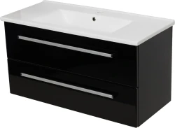 Szafka łazienkowa czarna 100cm FOKUS CERAMIC z umywalką [PRODUKT NIEDOSTĘPNY]