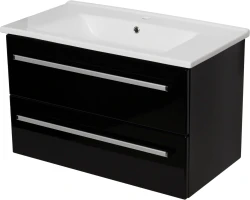 Szafka łazienkowa czarna 86cm FOKUS CERAMIC z umywalką [PRODUKT NIEDOSTĘPNY]