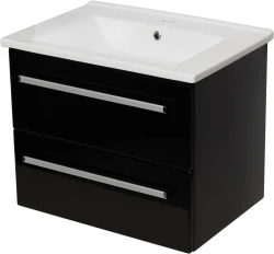 Szafka łazienkowa czarna 65cm FOKUS CERAMIC z umywalką [PRODUKT NIEDOSTĘPNY]