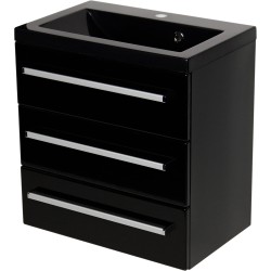 Szafka łazienkowa czarna 60cm FOKUS z umywalką czarną [PRODUKT NIEDOSTĘPNY]