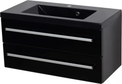 Szafka łazienkowa czarna 80cm FOKUS z umywalką czarną [PRODUKT NIEDOSTĘPNY]
