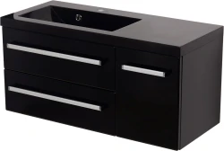 Szafka łazienkowa czarna 90cm FOKUS z umywalką czarną [PRODUKT NIEDOSTĘPNY]