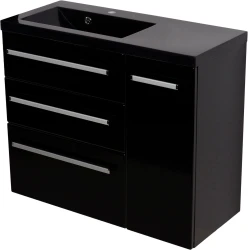 Szafka łazienkowa czarna 90cm FOKUS z umywalką czarną [PRODUKT NIEDOSTĘPNY]