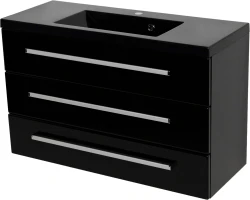 Szafka łazienkowa czarna 100cm FOKUS z umywalką czarną [PRODUKT NIEDOSTĘPNY]