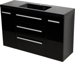 Szafka łazienkowa czarna 120cm FOKUS z umywalką czarną [PRODUKT NIEDOSTĘPNY]