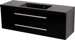 Szafka łazienkowa czarna 120cm FOKUS z umywalką czarną [PRODUKT NIEDOSTĘPNY]
