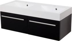 Szafka łazienkowa czarna 120cm FOKUS z umywalką podwójną [PRODUKT NIEDOSTĘPNY]