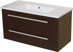 Szafka łazienkowa wenge mat 100cm FOKUS CERAMIC z umywalką [PRODUKT NIEDOSTĘPNY]