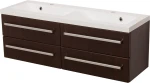 Szafka łazienkowa wenge mat 120cm FOKUS z umywalką podwójną